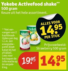 Aanbiedingen Yokebe activefood shake strawberry - Yokebe - Geldig van 11/07/2017 tot 23/07/2017 bij Kruidvat