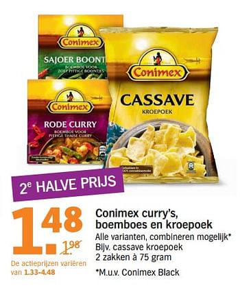 Aanbiedingen Conimex curry`s, boemboes en kroepoek - Conimex - Geldig van 15/07/2017 tot 22/07/2017 bij Albert Heijn