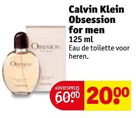 Aanbiedingen Calvin klein obsession for men - Calvin Klein - Geldig van 16/07/2017 tot 23/07/2017 bij Kruidvat