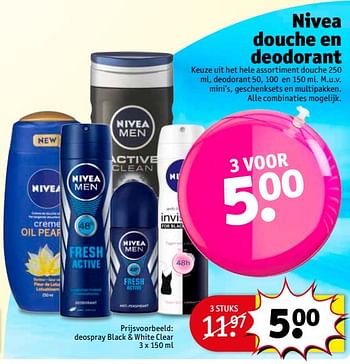 Aanbiedingen Nivea douche en deodorant - Nivea - Geldig van 16/07/2017 tot 23/07/2017 bij Kruidvat