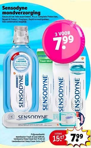 Aanbiedingen Sensodyne mondverzorging - Sensodyne - Geldig van 16/07/2017 tot 23/07/2017 bij Kruidvat