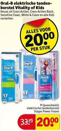 Aanbiedingen Oral-b elektrische tandenborstel vitality of kids - Oral-B - Geldig van 16/07/2017 tot 23/07/2017 bij Kruidvat