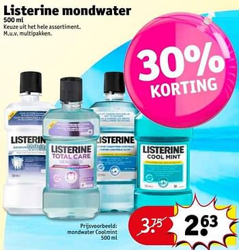Aanbiedingen Listerine mondwater - Listerine - Geldig van 16/07/2017 tot 23/07/2017 bij Kruidvat