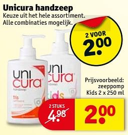 Aanbiedingen Unicura handzeep - Unicura - Geldig van 16/07/2017 tot 23/07/2017 bij Kruidvat