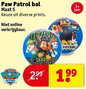 Aanbiedingen Paw patrol bal - PAW  PATROL - Geldig van 16/07/2017 tot 23/07/2017 bij Kruidvat