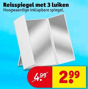 Aanbiedingen Reisspiegel met 3 luiken - Huismerk - Kruidvat - Geldig van 16/07/2017 tot 23/07/2017 bij Kruidvat