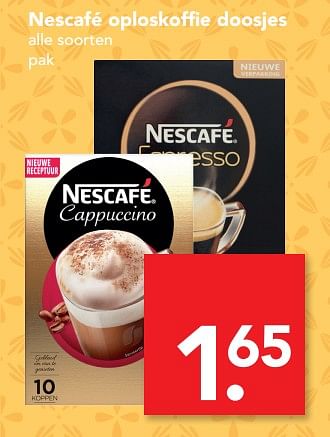 Aanbiedingen Nescafé oploskoffie doosjes - Nescafe - Geldig van 16/07/2017 tot 22/07/2017 bij Deen Supermarkten