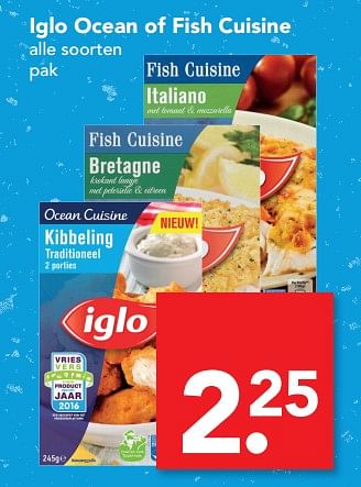 Aanbiedingen Iglo ocean of fish cuisine - Iglo - Geldig van 16/07/2017 tot 22/07/2017 bij Deen Supermarkten