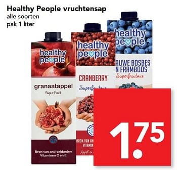 Aanbiedingen Healthy people vruchtensap - Healthy People - Geldig van 16/07/2017 tot 22/07/2017 bij Deen Supermarkten