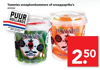 Aanbiedingen Tommies snoepkomkommers of snoeppaprika`s - Tommies - Geldig van 16/07/2017 tot 22/07/2017 bij Deen Supermarkten