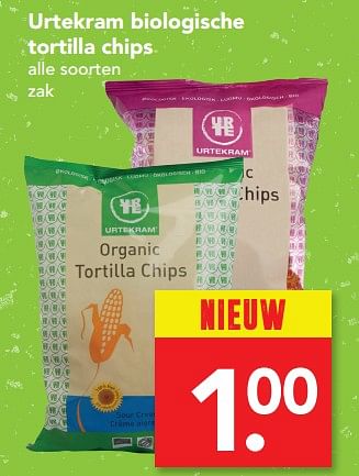 Aanbiedingen Urtekram biologische tortilla chips - Urtekram - Geldig van 16/07/2017 tot 22/07/2017 bij Deen Supermarkten