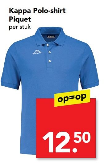 Aanbiedingen Kappa polo-shirt piquet - Kappa - Geldig van 16/07/2017 tot 22/07/2017 bij Deen Supermarkten