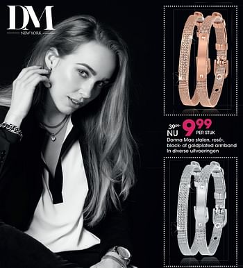 Aanbiedingen Donna mae stalen, rosé-, black- of goldplated armband - Donna Mae  - Geldig van 16/07/2017 tot 30/07/2017 bij Lucardi