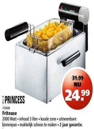 Aanbiedingen Princess friteuse - Princess - Geldig van 13/07/2017 tot 26/07/2017 bij Novy