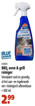 Aanbiedingen Bbq, oven + grill reiniger - Blue Wonder - Geldig van 13/07/2017 tot 26/07/2017 bij Novy