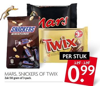 Aanbiedingen Mars, snickers of twix - Huismerk - Deka Markt - Geldig van 16/07/2017 tot 22/07/2017 bij Deka Markt