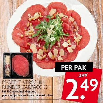 Aanbiedingen Proef `t verschil runder carpaccio - Huismerk - Deka Markt - Geldig van 16/07/2017 tot 22/07/2017 bij Deka Markt