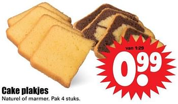 Aanbiedingen Cake plakjes naturel of marmer - Huismerk - Dirk - Geldig van 16/07/2017 tot 22/07/2017 bij Lekker Doen