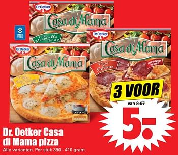 Aanbiedingen Dr. oetker casa di mama pizza - Dr. Oetker - Geldig van 16/07/2017 tot 22/07/2017 bij Lekker Doen