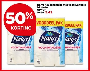 Aanbiedingen Nalys keukenpapier met vochtvangers - Nalys - Geldig van 16/07/2017 tot 22/07/2017 bij Plus