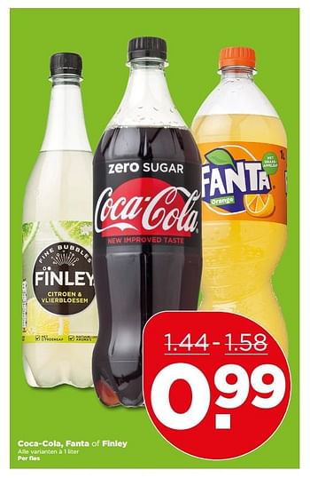 Aanbiedingen Coca-cola, fanta of finley - Huismerk - Plus - Geldig van 16/07/2017 tot 22/07/2017 bij Plus