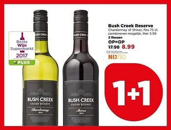 Aanbiedingen Bush creek reserve - Rode wijnen - Geldig van 16/07/2017 tot 22/07/2017 bij Plus