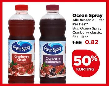 Aanbiedingen Ocean spray cranberry classic - Ocean Spray - Geldig van 16/07/2017 tot 22/07/2017 bij Plus