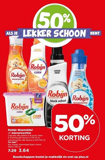 Aanbiedingen Robijn wasmiddel black velvet flacon - Robijn - Geldig van 16/07/2017 tot 22/07/2017 bij Plus