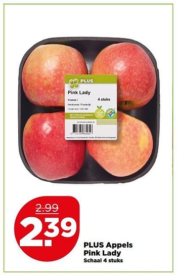 Aanbiedingen Plus appels pink lady - Huismerk - Plus - Geldig van 16/07/2017 tot 22/07/2017 bij Plus