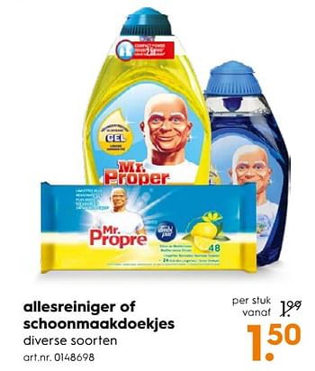 Aanbiedingen Allesreiniger of schoonmaakdoekjes - Mr. Propre - Geldig van 15/07/2017 tot 26/07/2017 bij Blokker