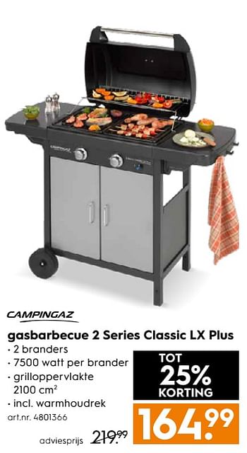 Aanbiedingen Campingaz gasbarbecue 2 series classic lx plus - Campingaz - Geldig van 15/07/2017 tot 26/07/2017 bij Blokker