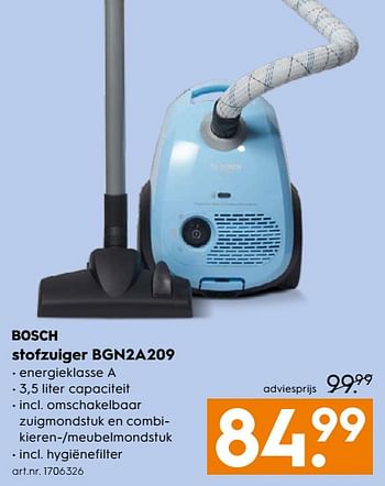 Aanbiedingen Bosch stofzuiger bgn2a209 - Bosch - Geldig van 15/07/2017 tot 26/07/2017 bij Blokker