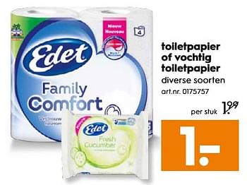 Aanbiedingen Toiletpapier of vochtig toiletpapier - Edet - Geldig van 15/07/2017 tot 26/07/2017 bij Blokker