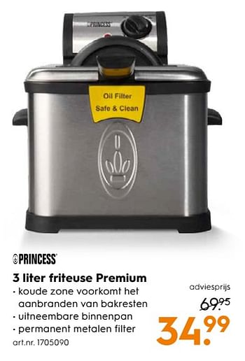 Aanbiedingen Princess 3 liter friteuse premium - Princess - Geldig van 15/07/2017 tot 26/07/2017 bij Blokker