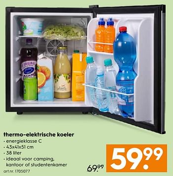 Aanbiedingen Thermo-elektrische koeler - Huismerk - Blokker - Geldig van 15/07/2017 tot 26/07/2017 bij Blokker