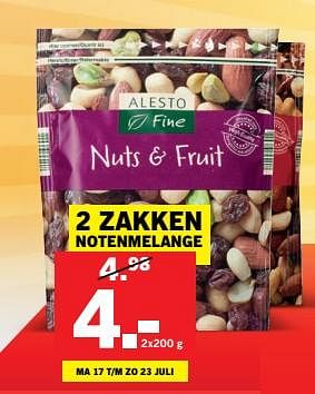 Aanbiedingen Nuts + fruit - Alesto - Geldig van 17/07/2017 tot 23/07/2017 bij Lidl