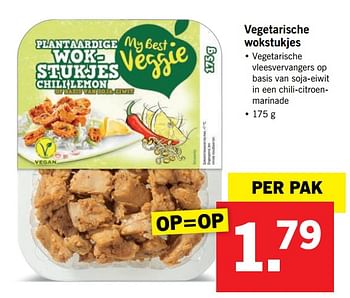 Aanbiedingen Vegetarische wokstukjes - Huismerk - Lidl - Geldig van 17/07/2017 tot 23/07/2017 bij Lidl