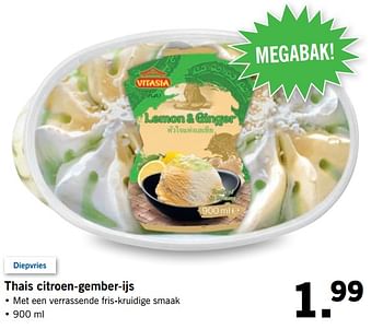 Aanbiedingen Thais citroen-gember-ijs - Vitasia - Geldig van 17/07/2017 tot 23/07/2017 bij Lidl