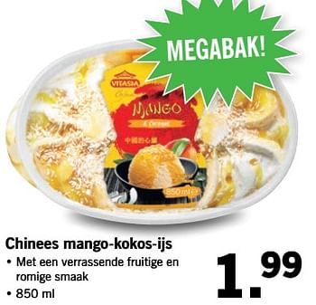 Aanbiedingen Chinees mango-kokos-ijs - Vitasia - Geldig van 17/07/2017 tot 23/07/2017 bij Lidl