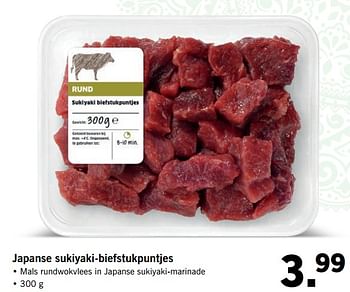 Aanbiedingen Japanse sukiyaki-biefstukpuntjes - Huismerk - Lidl - Geldig van 17/07/2017 tot 23/07/2017 bij Lidl