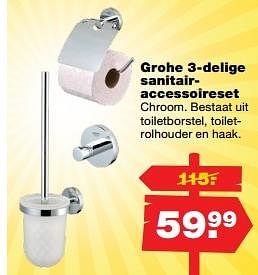 Aanbiedingen Grohe 3-delige sanitairaccessoireset - Grohe - Geldig van 17/07/2017 tot 23/07/2017 bij Praxis