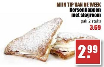 Aanbiedingen Kersenflappen met slagroom - Huismerk - MCD Supermarkten - Geldig van 17/07/2017 tot 22/07/2017 bij MCD Supermarkten