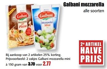 Aanbiedingen Galbani mozzarella - Galbani - Geldig van 17/07/2017 tot 22/07/2017 bij MCD Supermarkten