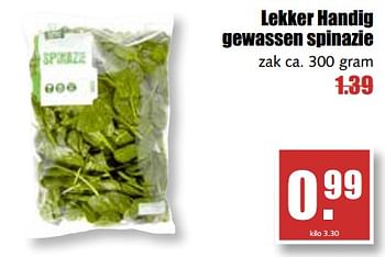 Aanbiedingen Lekker handig gewassen spinazie - Huismerk - MCD Supermarkten - Geldig van 17/07/2017 tot 22/07/2017 bij MCD Supermarkten