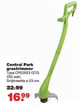 Aanbiedingen Central park grastrimmer cpe2523 gt-3. - Central Park - Geldig van 17/07/2017 tot 23/07/2017 bij Praxis
