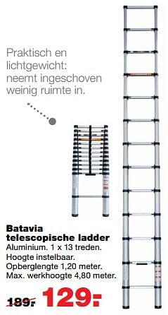 Aanbiedingen Batavia telescopische ladder - Batavia - Geldig van 17/07/2017 tot 23/07/2017 bij Praxis