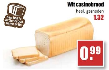 Aanbiedingen Wit casinobrood - Huismerk - MCD Supermarkten - Geldig van 17/07/2017 tot 22/07/2017 bij MCD Supermarkten