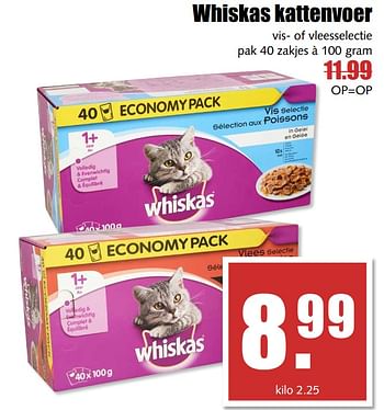 Aanbiedingen Whiskas kattenvoer - Whiskas - Geldig van 17/07/2017 tot 22/07/2017 bij MCD Supermarkten