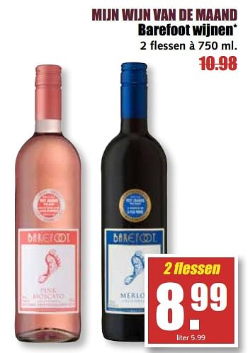 Aanbiedingen Mijn wijn van de maand barefoot wijnen - Rosé wijnen - Geldig van 17/07/2017 tot 22/07/2017 bij MCD Supermarkten