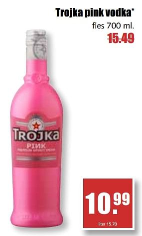 Aanbiedingen Trojka pink vodka - Trojka - Geldig van 17/07/2017 tot 22/07/2017 bij MCD Supermarkten